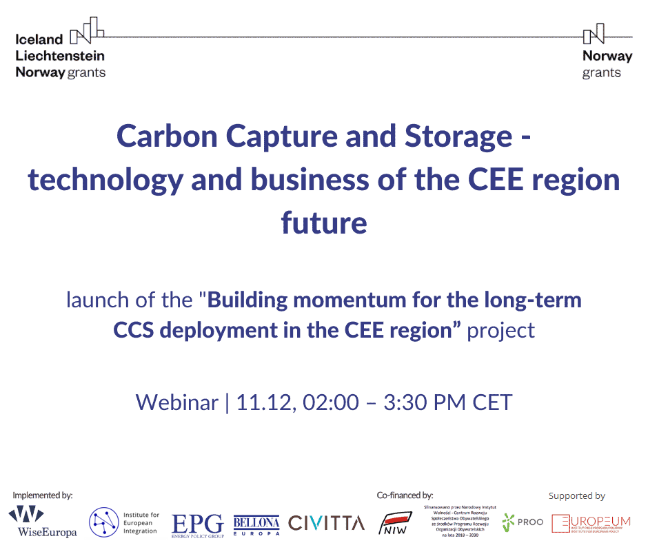 Launch Event: Carbon Capture and Storage – technology and business of the CEE region future