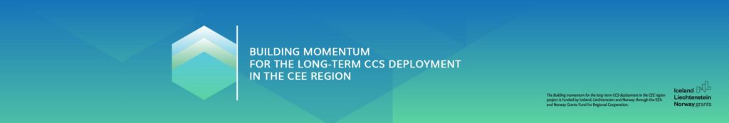 Project banner with logo and name "Building momentum for the long-term CCS deployment in CEE"